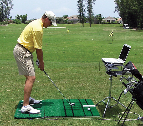 Golfer preparing to take a swing