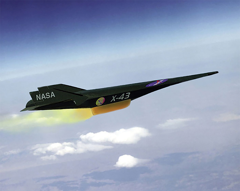 The X-43 hypersonic aircraft in flight