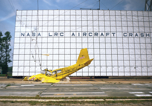 Plane crash at Langley Research Center’s Landing and Impact Research Facility