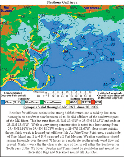 A computer display of a map and textual directions and coordinates