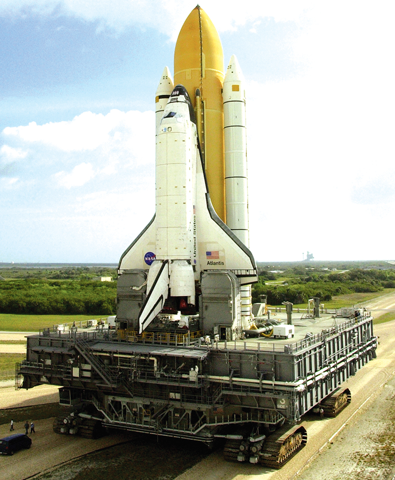 Space shuttle on crawler