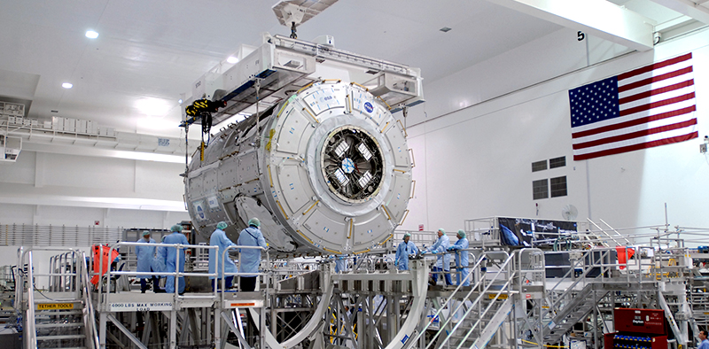 The Tranquility module at the Space Station Processing Facility