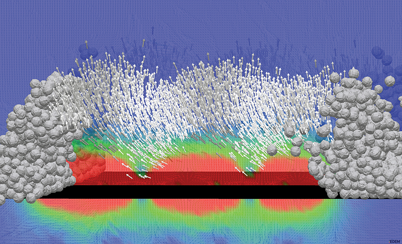 Computer simulation of lunar dust behavior