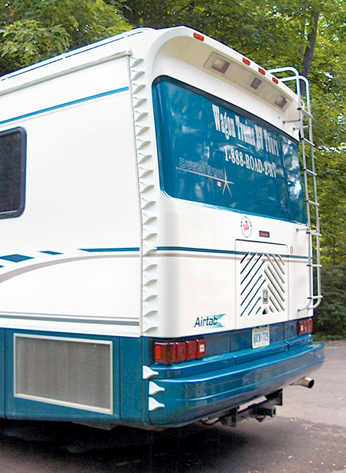 Airtabs on the back of a recreational vehicle