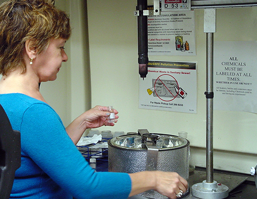 Dr. Jeannette Benavides in a lab