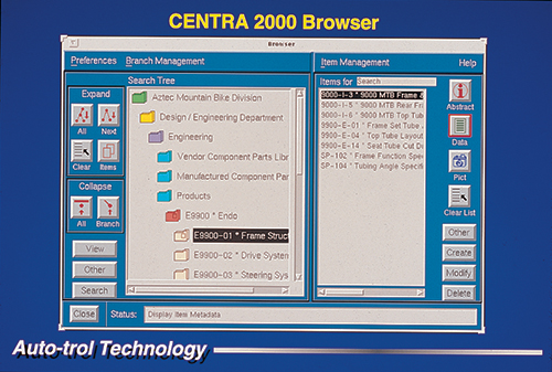 Screen shot of CENTRA 2000 software