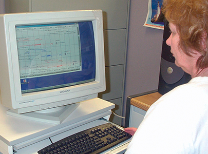 Woman using a desktop computer