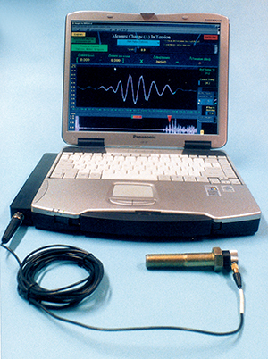 SureBolt Correlation Bolt Gage is built into a laptop