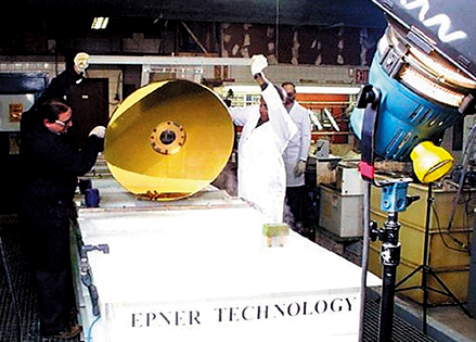 Lidar mirror being carefully gold coated