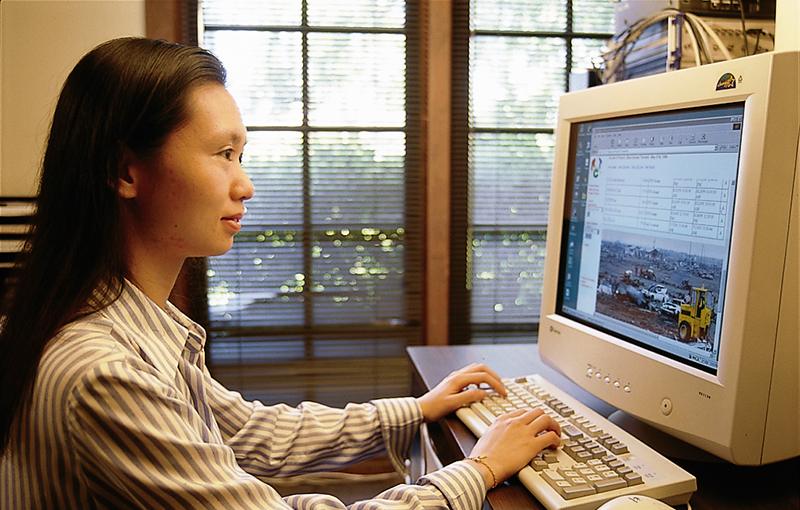 Woman working with a computer