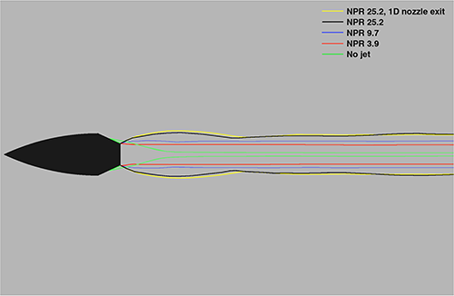 Computational Fluid Dynamic simulation of a jet nozzle for the F-15 ACTIVE aircraft