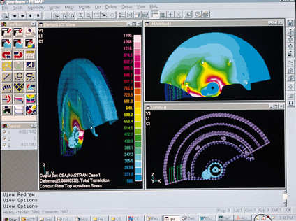 Screen shot of software that analyzes hardware design