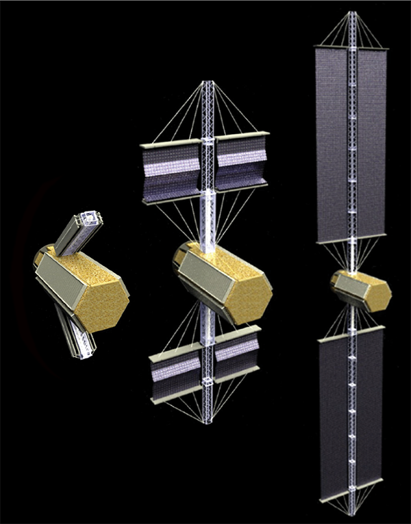 CTA’s central mast extends and unfurls the entire panel with it