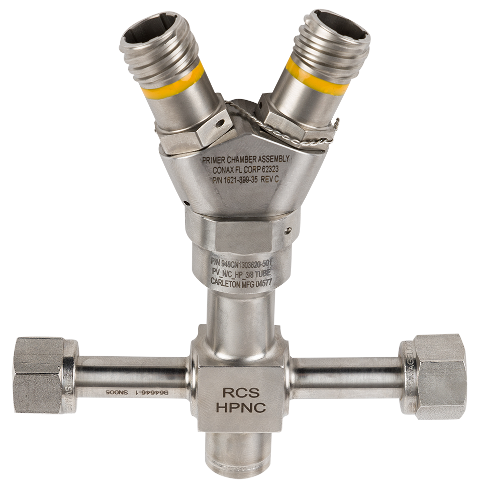 The zero-leak one-time-use pyrovalve developed by Eaton