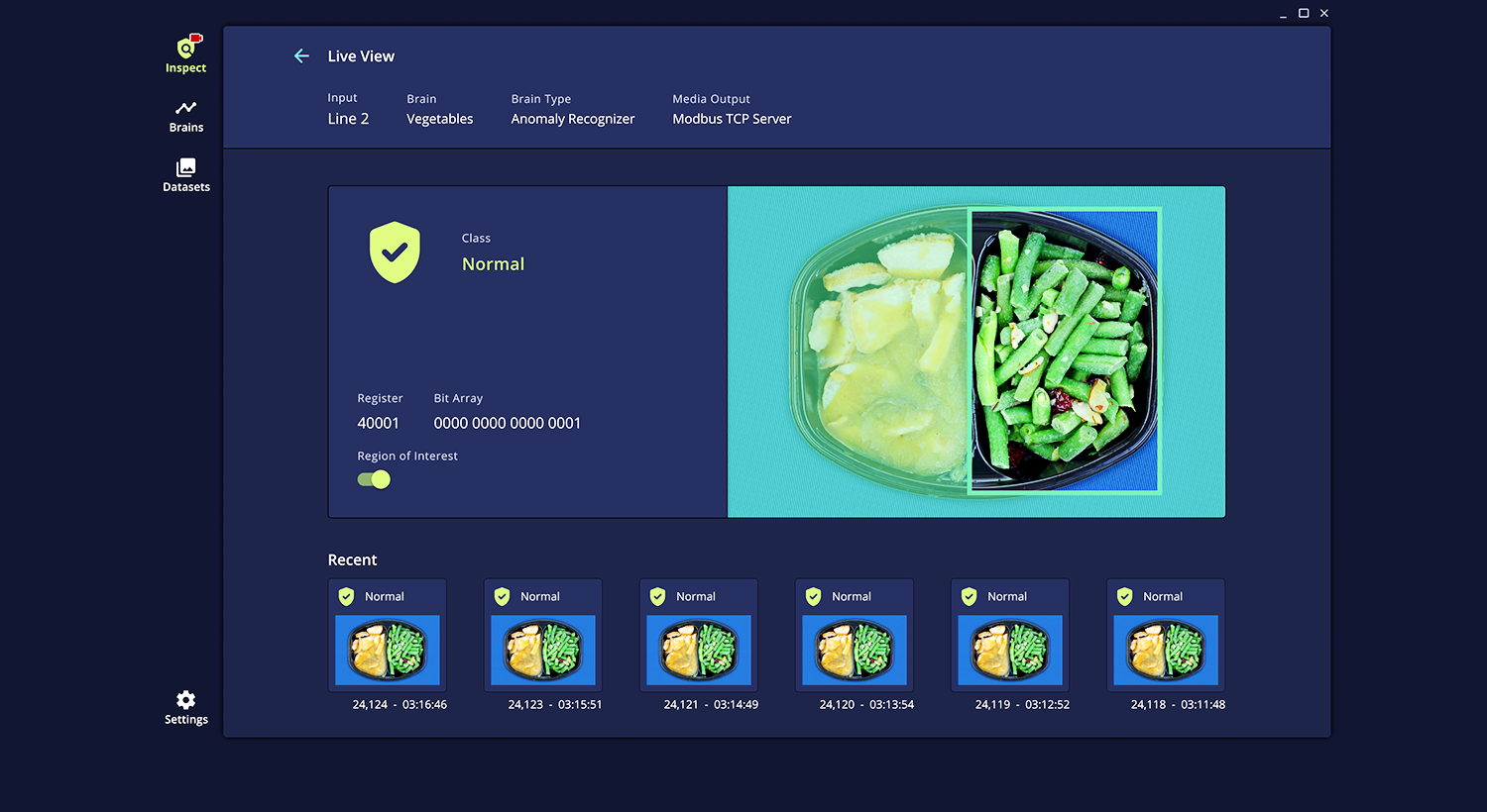 European company apetito uses Neurala’s vision inspection software to ensure the quality of its prepared meals, such as green bean portions pictured here