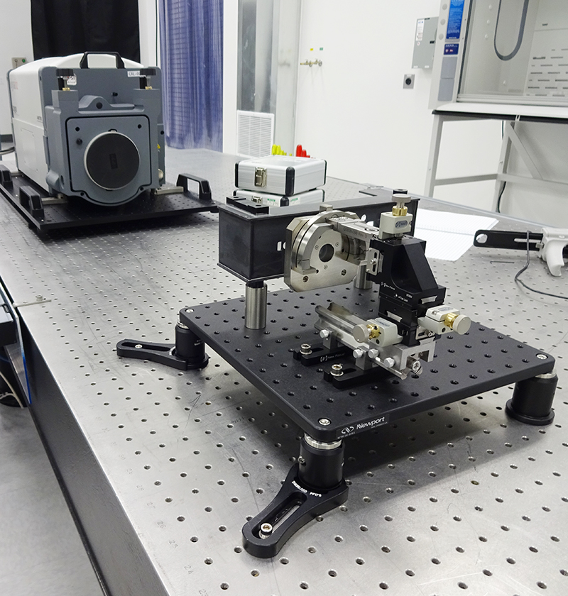 In this benchtop testing setup, Quartus Engineering carries out risk mitigation testing on the original SAGE IV optical assembly demonstration unit