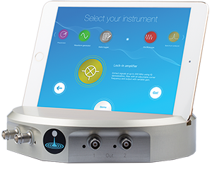 The MokuLab instrument and iPad interface