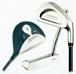 three Liquidmetal Golf family of clubs