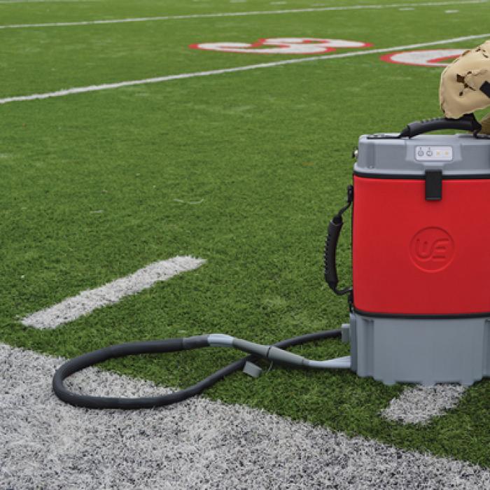 Cooling system displayed on a football field