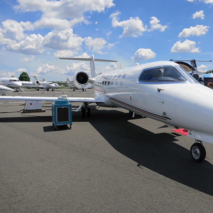 Learjet on tarmac