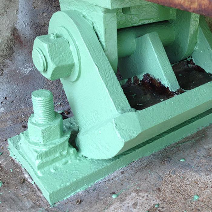 bridge abutment with epoxy primer coating