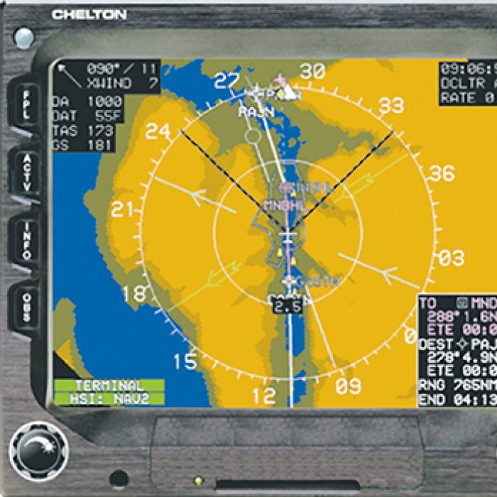 Top-down indicator of a flight approach