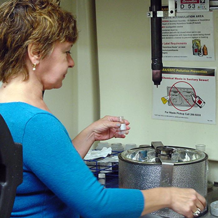 Dr. Jeannette Benavides in a lab