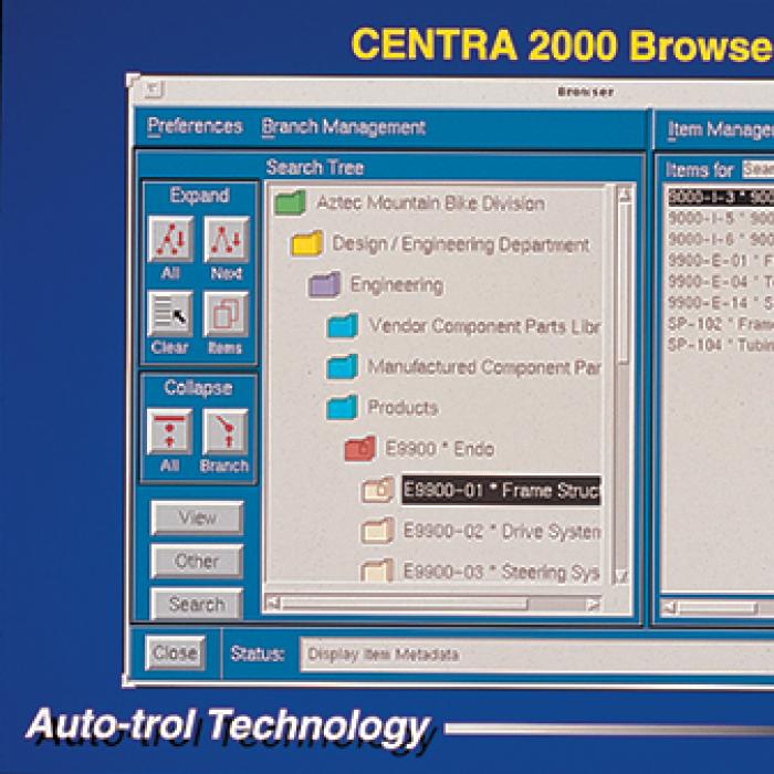 Screen shot of CENTRA 2000 software