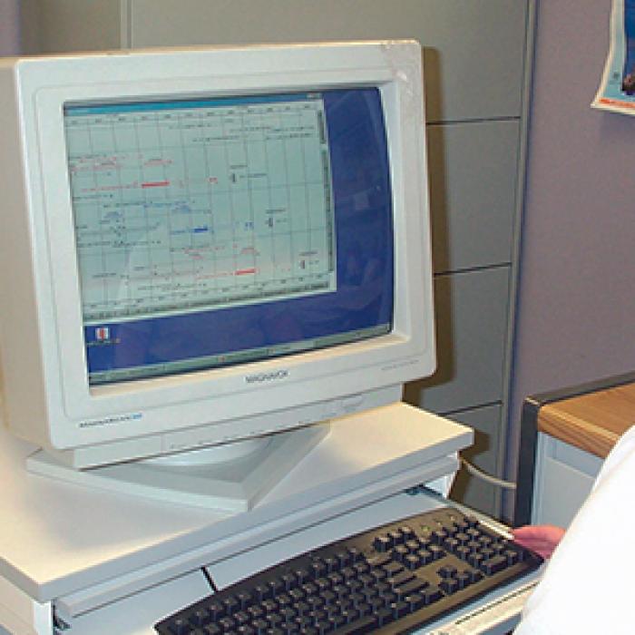 Woman using a desktop computer