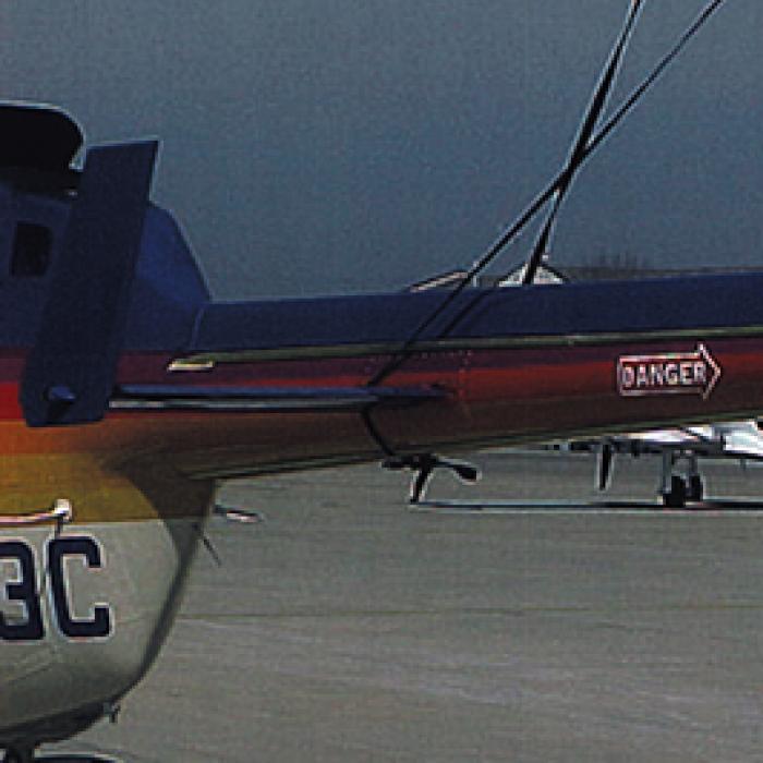 NASA's tailboom strake on a helicopter