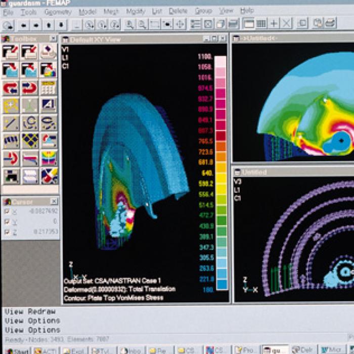 Screen shot of software that analyzes hardware design