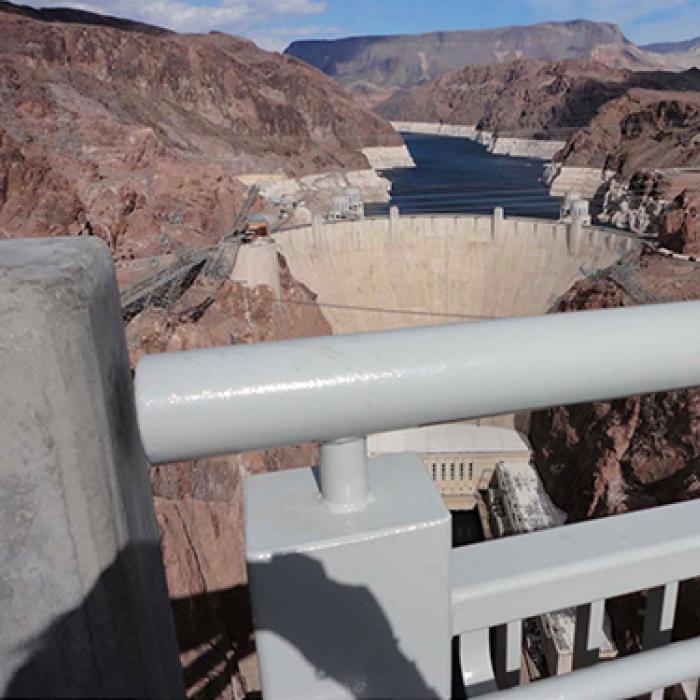 Handrails on the Hoover Dam Bypass Bridge over the Colorado River