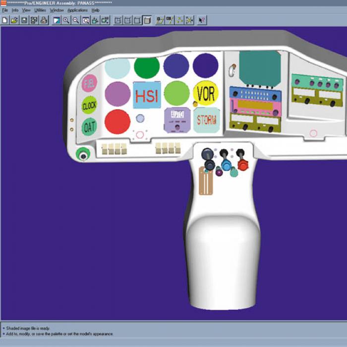 3-D computer model of an instrument panel