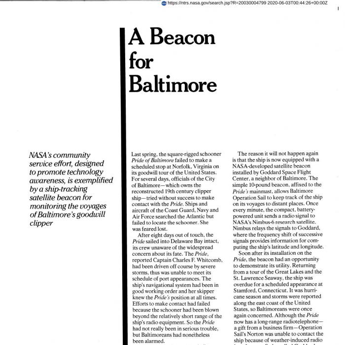 A Beacon for Baltimore