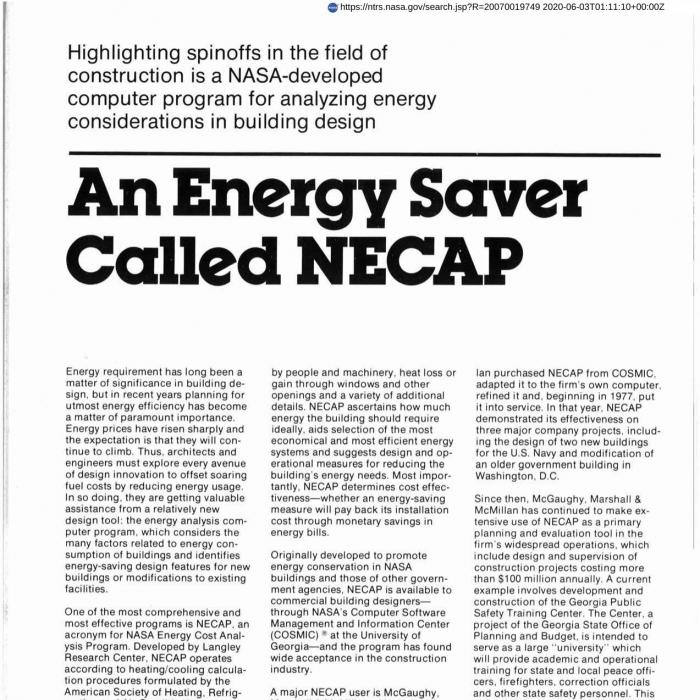 An Energy Saver Called NECAP