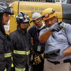 R4 President David Lewis Senior using a FINDER device to help rescue workers in Ecuador after an earthquake