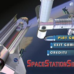 a Space Station Sim video game menu to start the game