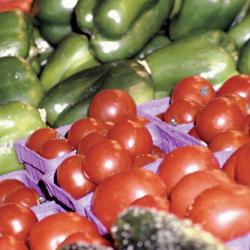 Green and red fresh vegetables