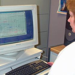 Woman using a desktop computer