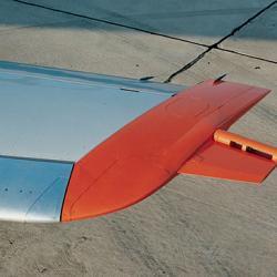 Flutter Exciter mounted at the wing tip of a plane