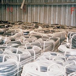 Agricultural hoses in a warehouse