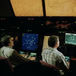 Air traffic controllers at work