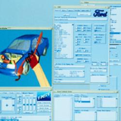 Screen shot of visualization software collecting data on an automobile