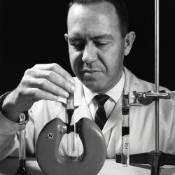 Stephen Papell at the Lewis Flight Research Laboratory, now the Glenn Research Center in Cleveland