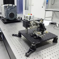 In this benchtop testing setup, Quartus Engineering carries out risk mitigation testing on the original SAGE IV optical assembly demonstration unit