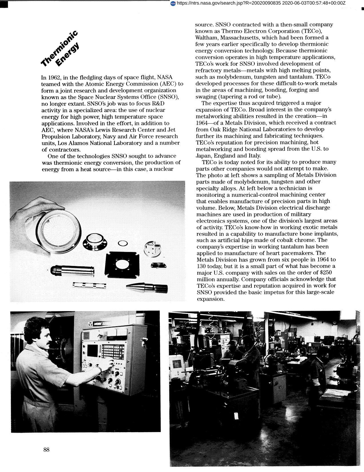 Thermionic Energy